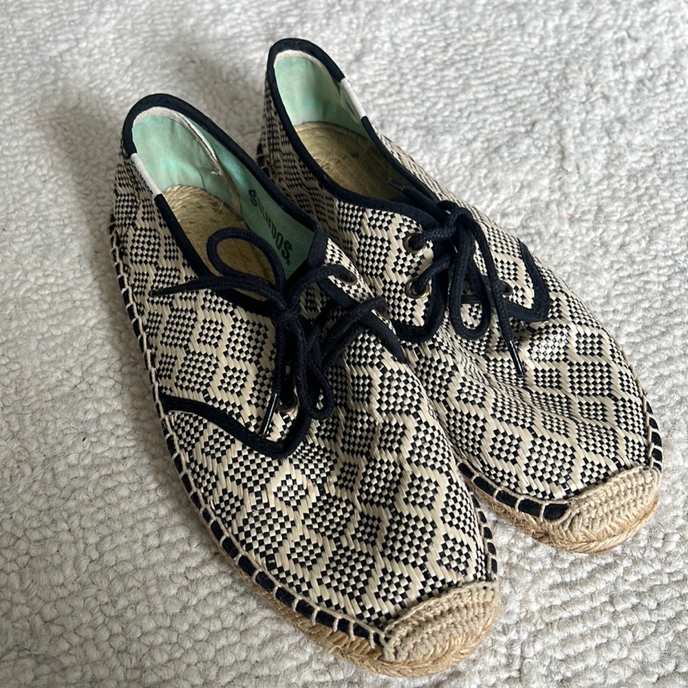 Soludos Derby raffia straw espadrilles shoes size 7